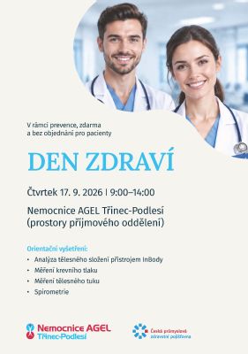Den zdraví s ČPZP v Nemocnici AGEL Třinec-Podlesí – prevence je základ!